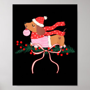 Vintage Süßer Dachshund Weihnachten Wiener Hund Li Poster