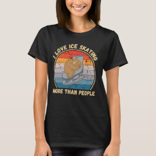 Vintage Süßer Faultier Ich Liebe Eislaufen Mehr Al T-Shirt
