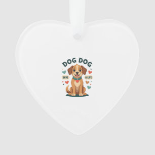 Vintage süßer Rettungshund Rette ein Leben Cartoon Ornament