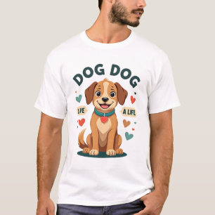 Vintage süßer Rettungshund Rette ein Leben Cartoon T-Shirt