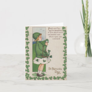 Vintage süßes irisches Mädchen St. Patrick's Day G Karte