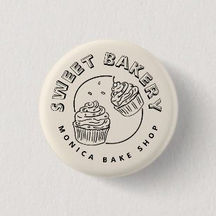 Vintage Süßigkeiten-Bäckerei-Logo Button