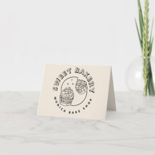Vintage Süßigkeiten-Bäckerei-Logo Dankeskarte