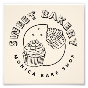 Vintage Süßigkeiten-Bäckerei-Logo Fotodruck