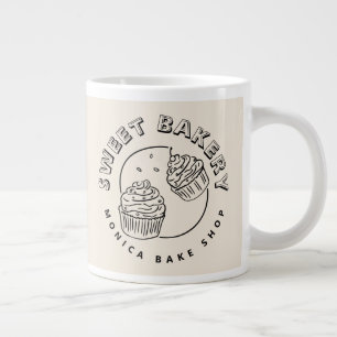 Vintage Süßigkeiten-Bäckerei-Logo Jumbo-Tasse