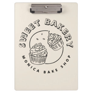 Vintage Süßigkeiten-Bäckerei-Logo Klemmbrett