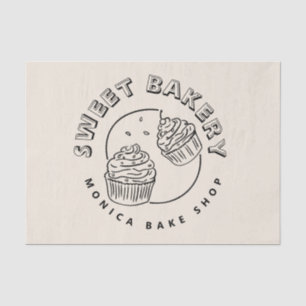 Vintage Süßigkeiten-Bäckerei-Logo Seidenpapier