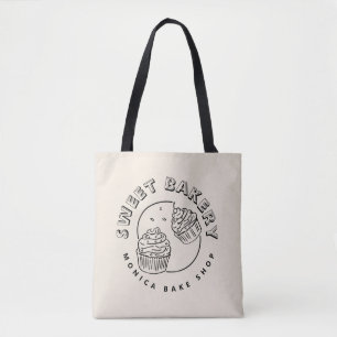 Vintage Süßigkeiten-Bäckerei-Logo Tasche