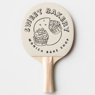 Vintage Süßigkeiten-Bäckerei-Logo Tischtennis Schläger