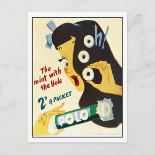 Vintage Süßigkeiten - Die Minze mit dem Loch Polo Postkarte