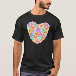 Vintage-Süßigkeiten-Konversationsherzen für Anti-V T-Shirt