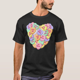Vintage-Süßigkeiten-Konversationsherzen für Anti-V T-Shirt