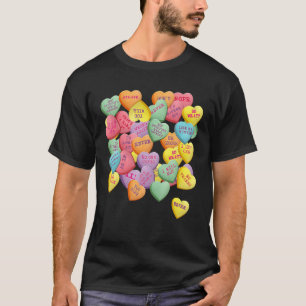 Vintage-Süßigkeiten-Konversationsherzen für Anti-V T-Shirt