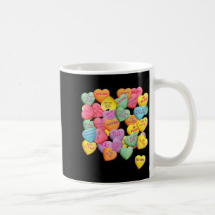 Vintage-Süßigkeiten-Konversationsherzen gegen Anti Kaffeetasse