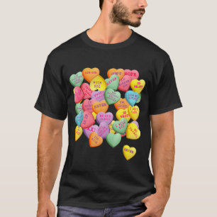 Vintage-Süßigkeiten-Konversationsherzen gegen Anti T-Shirt