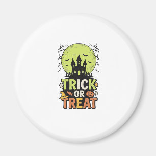 Vintage-Süßigkeiten-oder-Saures-Spukhaus-Halloween Magnet