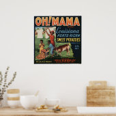 Vintage Süßkartoffeln - Fruchtkäseretiketten Poster (Küche)