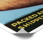 Vintage Süßkartoffeln - Fruchtkäseretiketten Poster (Ecke)