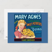 Vintage Süßkartoffeln - Lebensmittelkennzeichnung Postkarte (Vorne/Hinten)