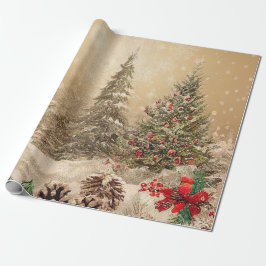 Vintage Süßspeisen, Blätter und Ornamente Weihnach Geschenkpapier