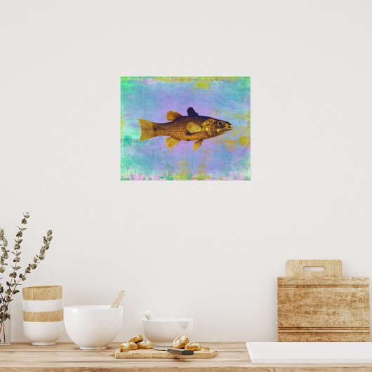 Vintage Süßwasserfischerei Poster (Küche)