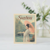 Vintage Suzhou Garden Silk City Postkarte (Stehend Vorderseite)