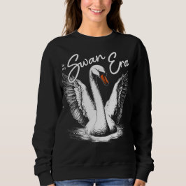 Vintage Swan Ära White Print Sweatshirt