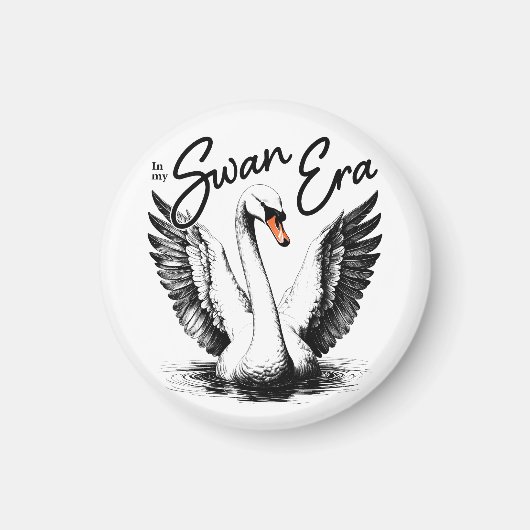 Vintage Swan Era Black Print Magnet (Vorne)