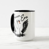 Vintage Swan Era Black Print Tasse (Vorderseite Links)