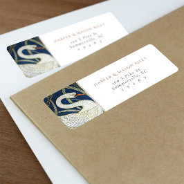 Vintage Swan Floral Custom-Rücksendeadresse