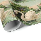 Vintage Swan im Lake Geschenkpapier (Rolleneckpunkt)