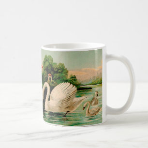 Vintage Swan im Lake Kaffeetasse
