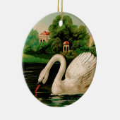 Vintage Swan im Lake Keramik Ornament (Rechts)