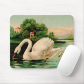 Vintage Swan im Lake Mousepad (Mit Mouse)