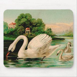 Vintage Swan im Lake Mousepad