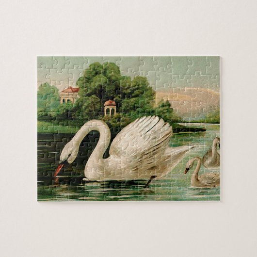 Vintage Swan im Lake Puzzle (Horizontal)