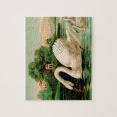 Vintage Swan im Lake Puzzle (Vertikal)