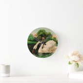 Vintage Swan im Lake Runde Wanduhr (Zuhause)