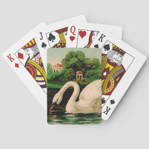 Vintage Swan im Lake Spielkarten