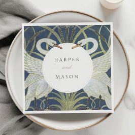 Vintage Swan-Liebe Hochzeit Serviette