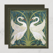 Vintage Swans Brautdusche Einladung (Vorne/Hinten)