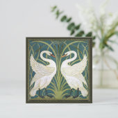 Vintage Swans Brautdusche Einladung (Stehend Vorderseite)