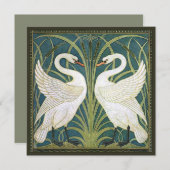 Vintage Swans Brautdusche Einladung (Vorne/Hinten)