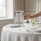 Vintage Swans & Ribbon White Wedding Table Number Tischnummer