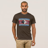 Vintage Swasiland-Flagge T-Shirt (Vorne ganz)