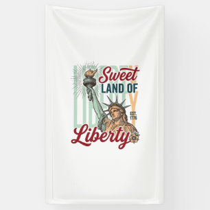 Vintage Sweet Land of Liberty Patriotisches T-Shir Banner