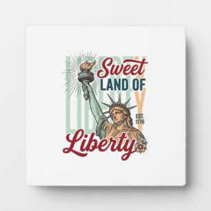 Vintage Sweet Land of Liberty Patriotisches T-Shir Fotoplatte