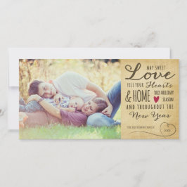 Vintage Sweet Liebe Holiday Foto Card Feiertagskarte