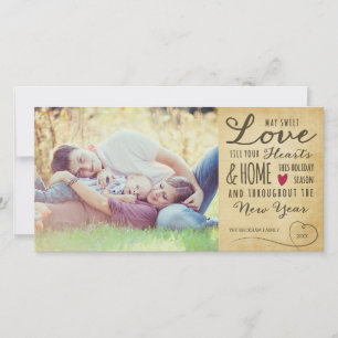 Vintage Sweet Liebe Holiday Foto Card Feiertagskarte