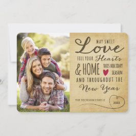 Vintage Sweet Liebe Holiday Foto Card Feiertagskarte